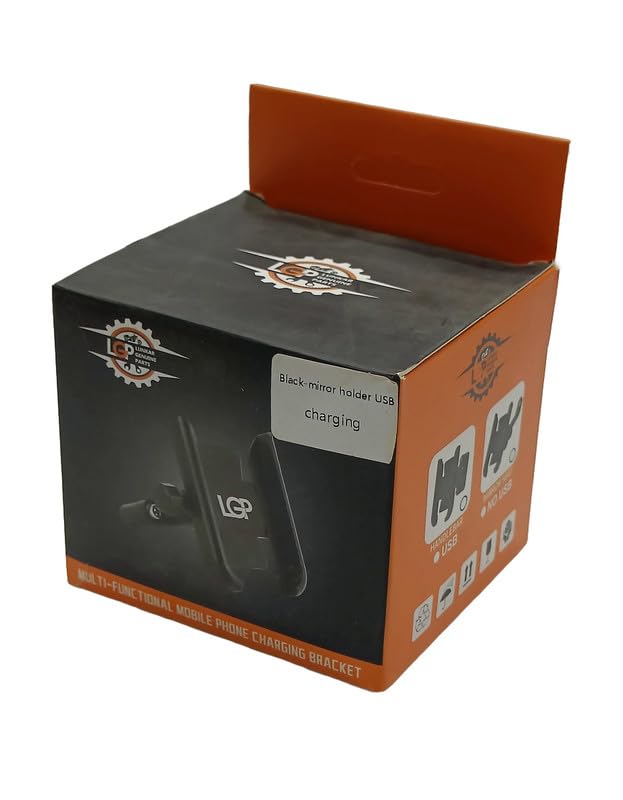 LGP Lunkar CNC Aluminium Bike Phone Holder – Mirror Mount, 360° Rotation, Charging 3.0