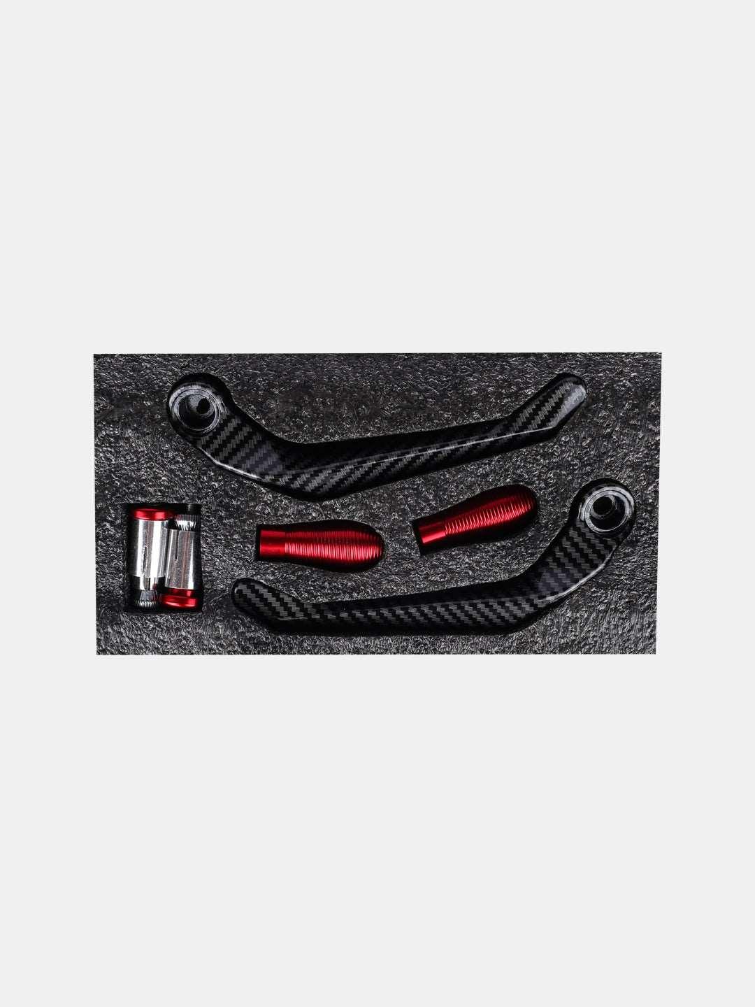 BSDDP Carbon Metal Lever Guard – Red | Motorcycle Hand & Lever Protector