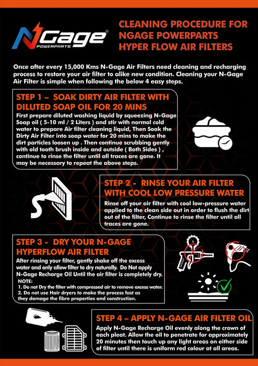 Hyper Flow Air Filter for Hero X Pulse 200 - Ngage Powerparts