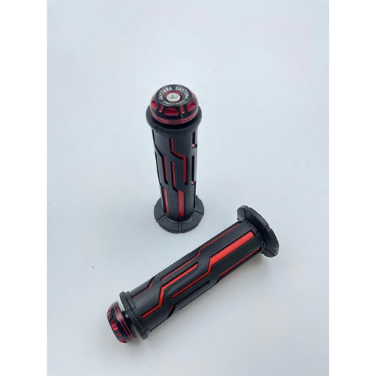 DAYTONA GRIP SET black with red