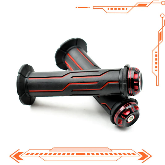 DAYTONA GRIP SET black with red