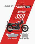 66BHP Street Pro Semi Ceramic Brake Pads for Royal Enfield Meteor 350 (Front & Rear Set)