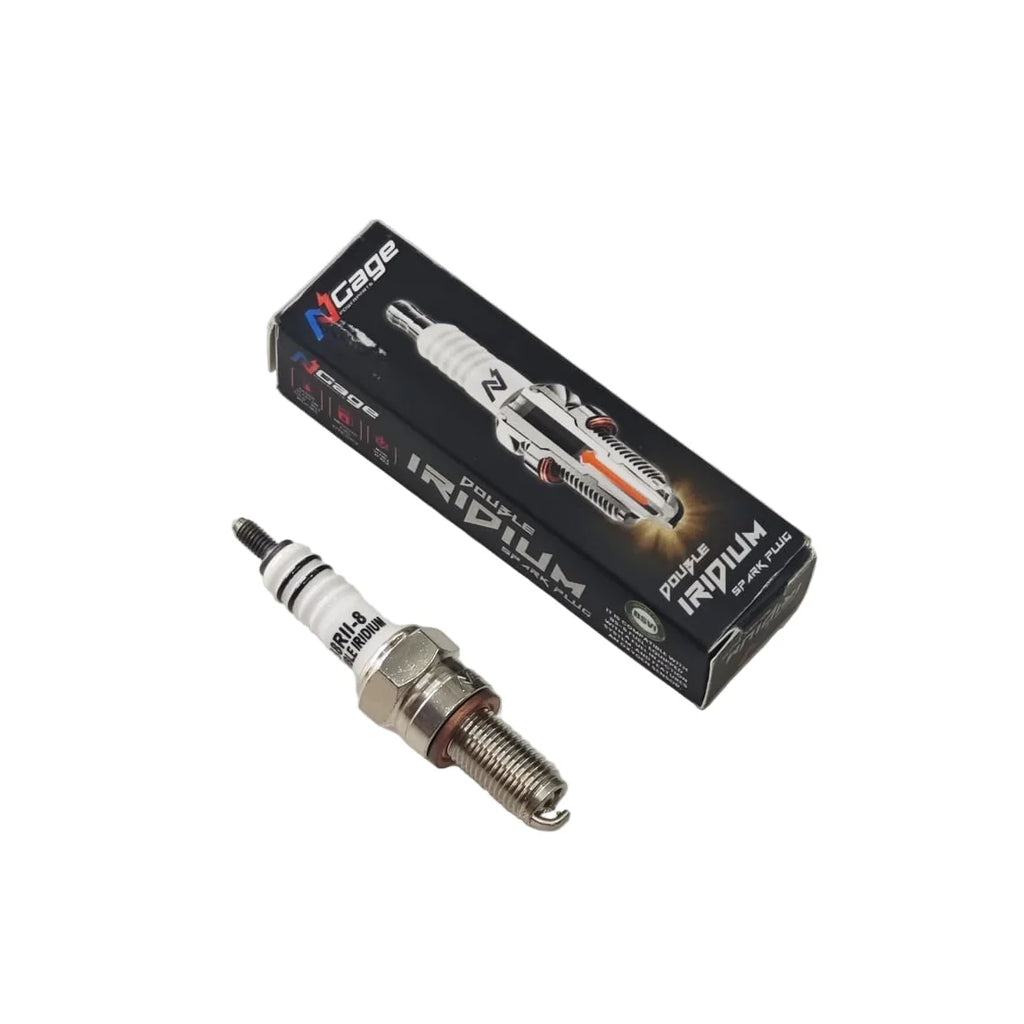 Ngage Double Iridium Spark Plug for Royal Enfield Himalayan 411, 440, Interceptor 650, Continental GT 650, Super Meteor 650, Shotgun 650, Classic 650,  Aprilia SR 125/SR 150,Yamaha YZF R3,Aprilia SR,   Benelli Leoncino 500| B8RII-8 | High Performance Plug