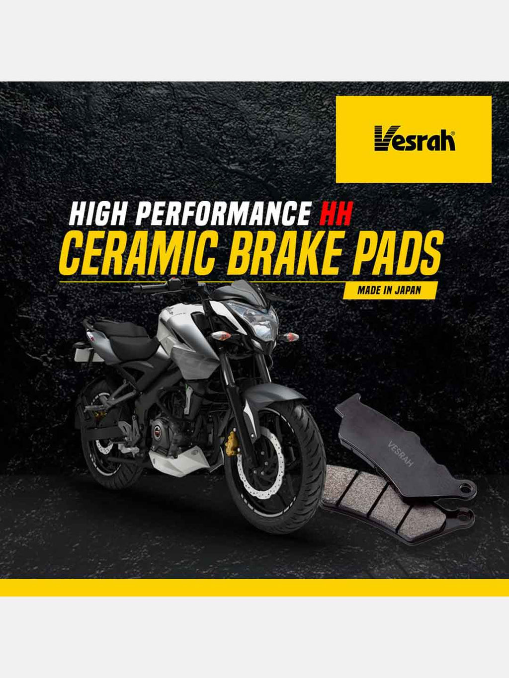 Rear brake pad by vesrah ( Ceramic) SD-432 Compatible for R15V3/R15 V4/FZ 25/FZ 16/ FAZER 25 /MT-15