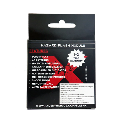 Race Dynamics FlashX Hazard Flash Module & Blinker Flasher for Bajaj Dominar