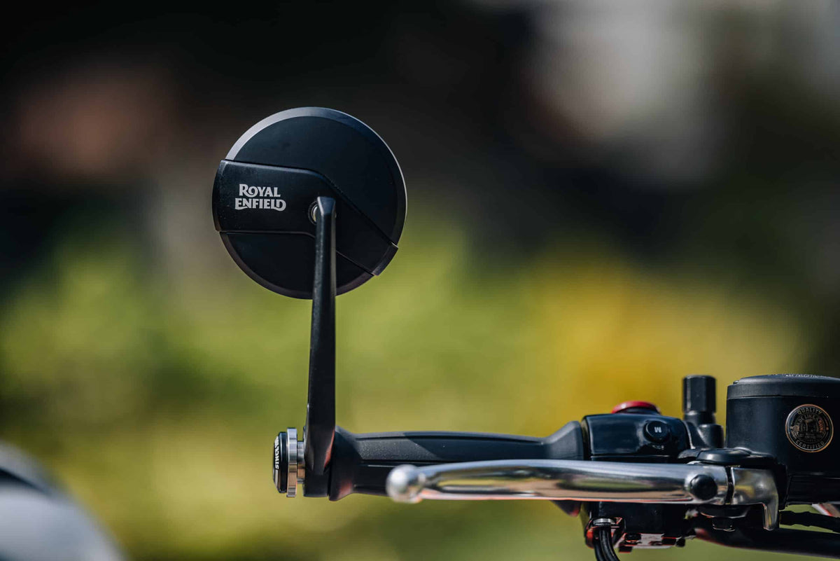 Handle Bar End Mirror For Royal Enfiled Classic /Electra / Reborn/Standard - 350/ 500, Hunter 350, Meteor 350, Super Meteor 650, Himalayan/Scram 411, Round Mirrors