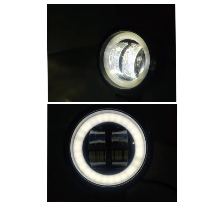 HJG Fog Light 2 LED with Red DRL Projector Type 20 W Round(1PC)