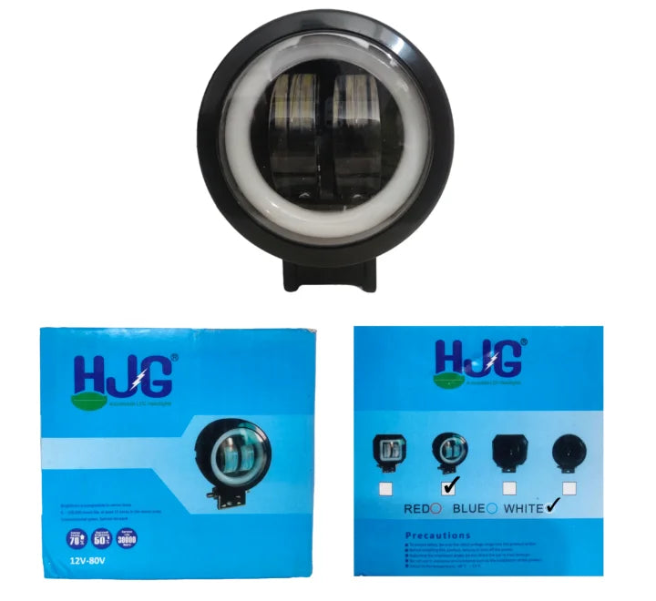HJG Fog Light 2 LED with Red DRL Projector Type 20 W Round(1PC)