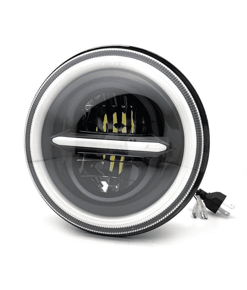 HJG 7 Inch LED Headlight 110W 12V-80V with Ring And Minus– Universal Motorcycle