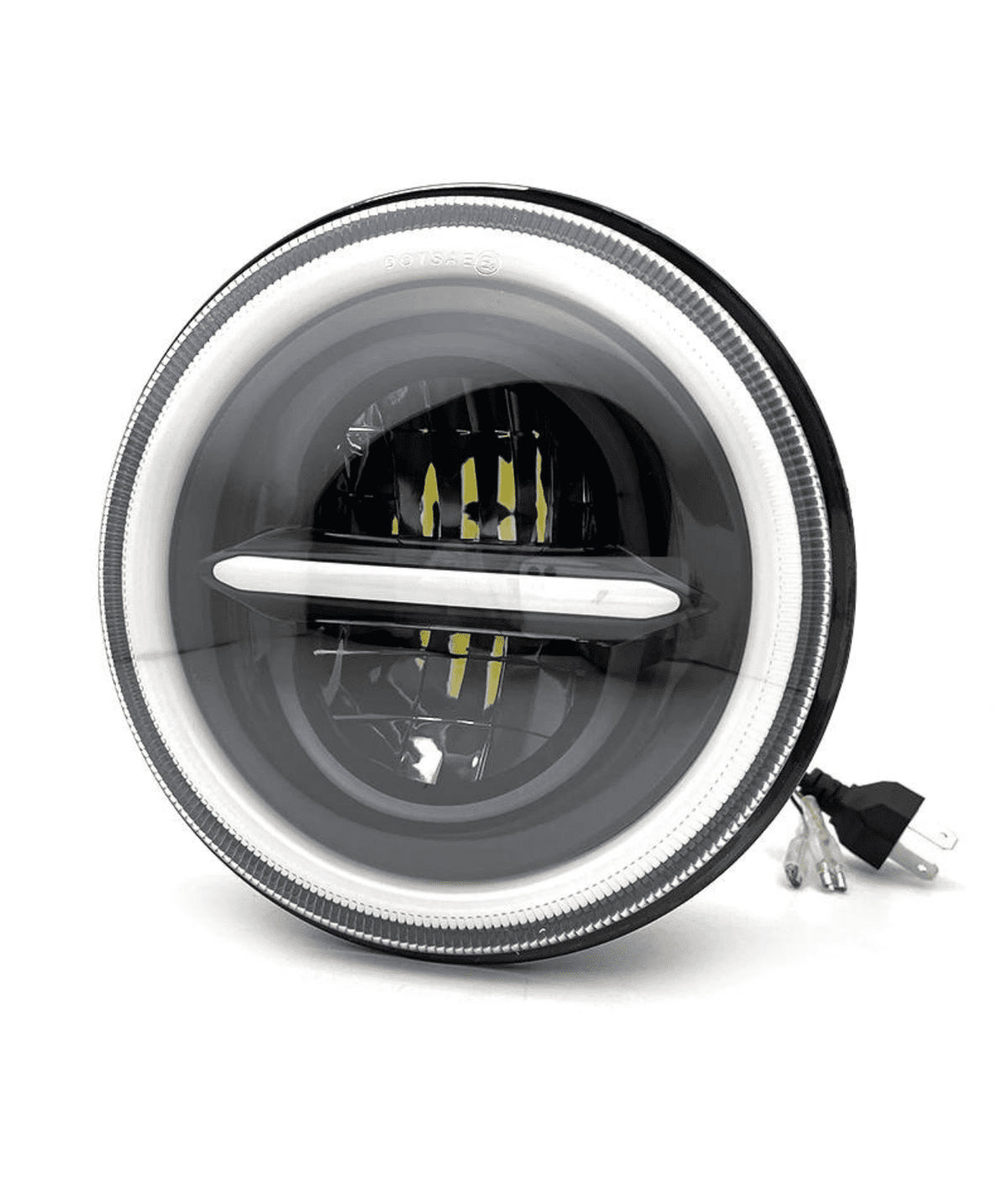 HJG LIU Minus 7" LED Headlight 110W – With Ring | Royal Enfield, Mahindra Thar, Harley Davidson