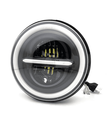 HJG LIU Minus 7" LED Headlight 110W – With Ring | Royal Enfield, Mahindra Thar, Harley Davidson