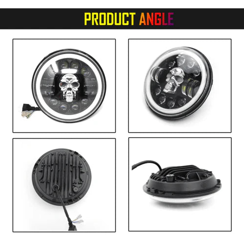 HJG SKULL LED HEADLIGHT (7 INCH)