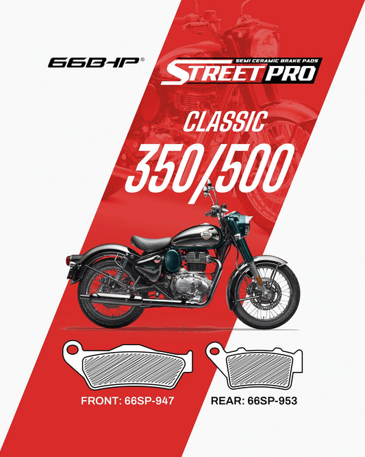 66BHP Royal Enfield Classic 350 / 500 Street Pro Semi Ceramic Brake Pads