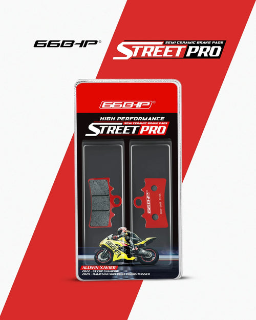66BHP Street Pro Semi Ceramic Brake Pads for Bajaj Pulsar N160 – Front & Rear
