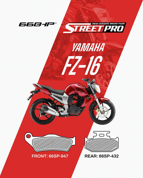 66BHP Street Pro Semi-Ceramic Brake Pads for Yamaha FZ-16 / FZ-25 / Fazer | Blink2bike