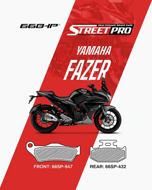 66BHP Street Pro Semi-Ceramic Brake Pads for Yamaha FZ-16 / FZ-25 / Fazer | Blink2bike