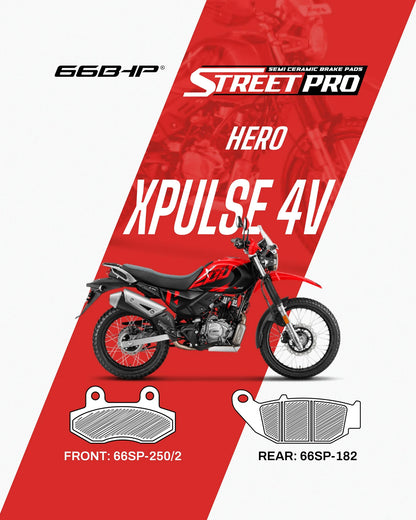 66BHP Hero Xpulse 200 4v Street Pro Semi Ceramic Brake Pads