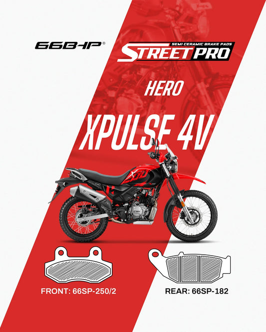 66BHP Hero Xpulse 200 4v Street Pro Semi Ceramic Brake Pads