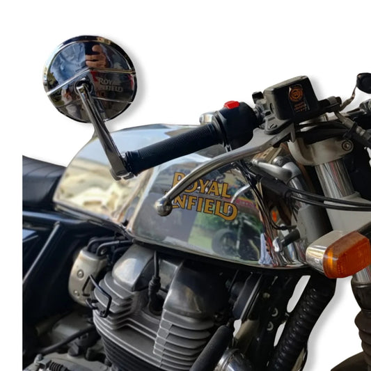 BAR END MIRRORS – CHROME SET OF -2 (ROYAL ENFIELD) COMPATIBLE FOR GT 650/INTERCEPTOR 650/HUNTER 350/SUPER METEOR 650