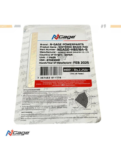 NGAGE PowerParts Front Sintered Brake Pads – RE Interceptor 650 & Continental GT 650 | HBS164 | ARAI Certified