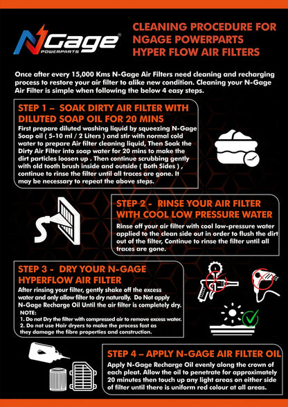 Hyper Flow Air Filter for Hero X Pulse 200 - Ngage Powerparts