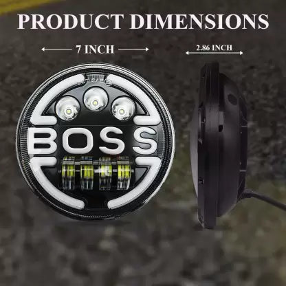 HJG BOSS LED HEADLIGHT (7 INCH) Jeep/Thar/Classic 500/Standard 350