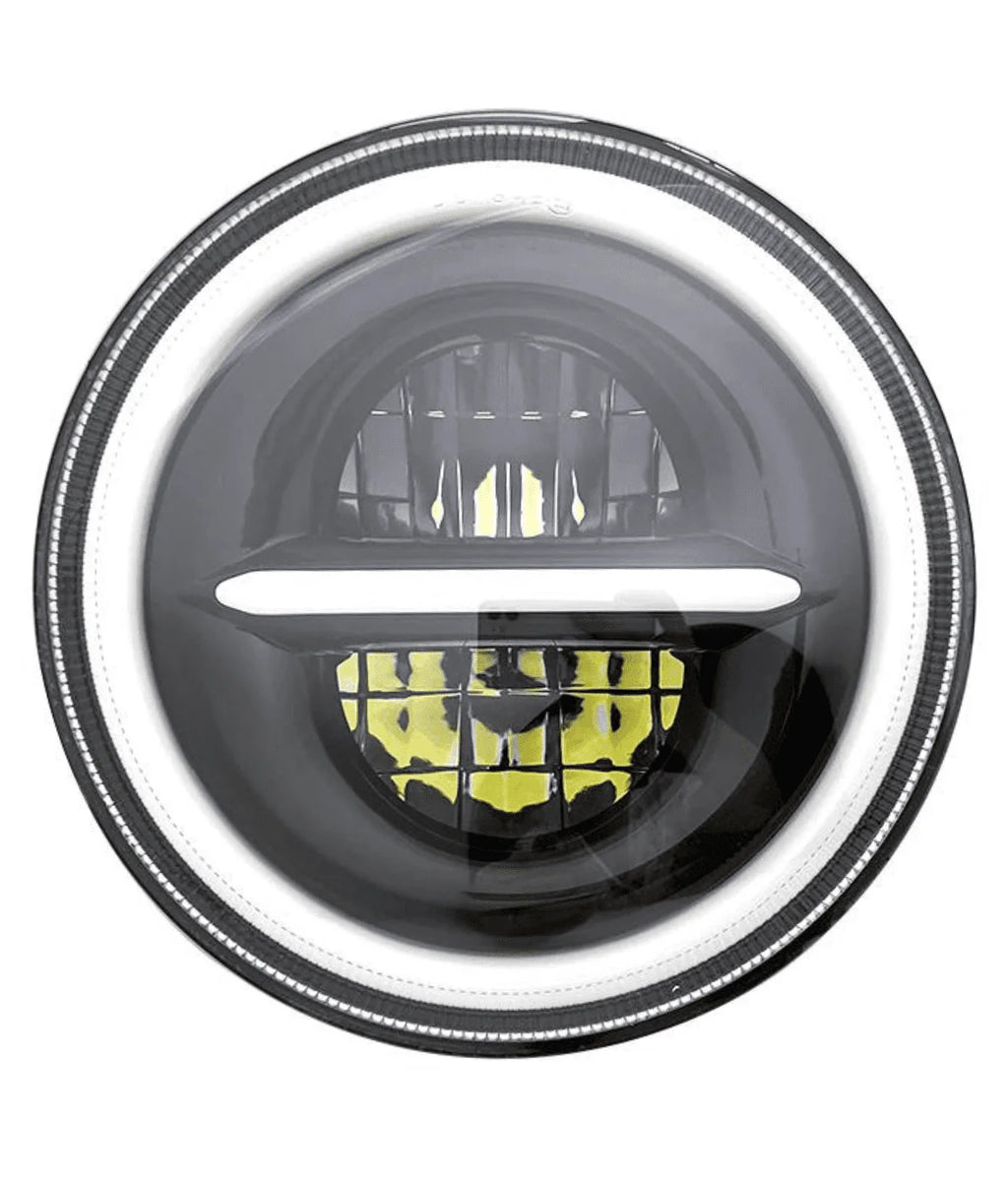 HJG 7 Inch LED Headlight 110W 12V-80V with Ring And Minus– Universal Motorcycle