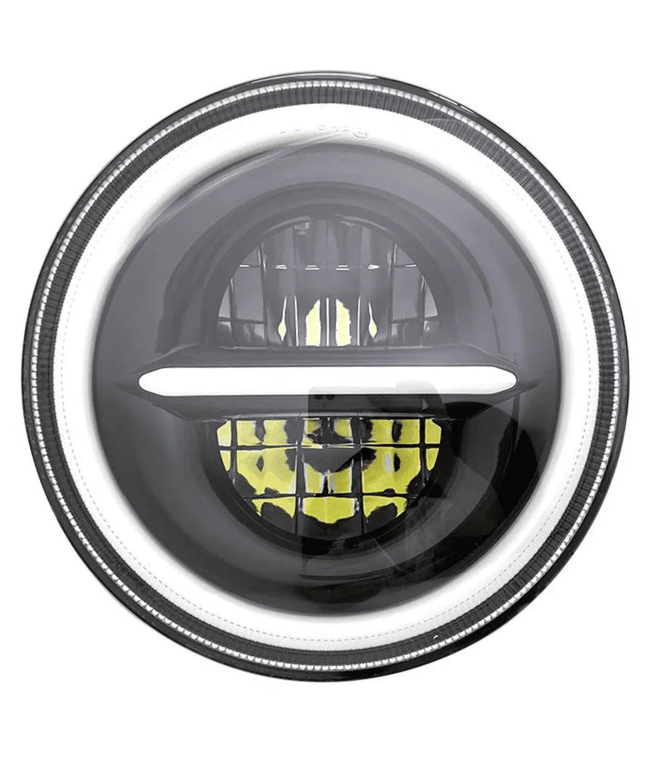 HJG 7 Inch LED Headlight 110W 12V-80V with Ring And Minus– Universal Motorcycle