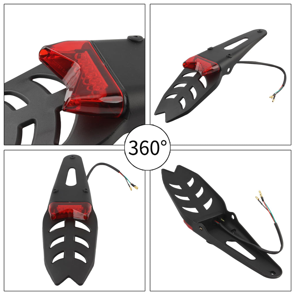 Motorcycle Off-road Dirt Bike LED Rear Fender Brake Stop Tail Light For Custom