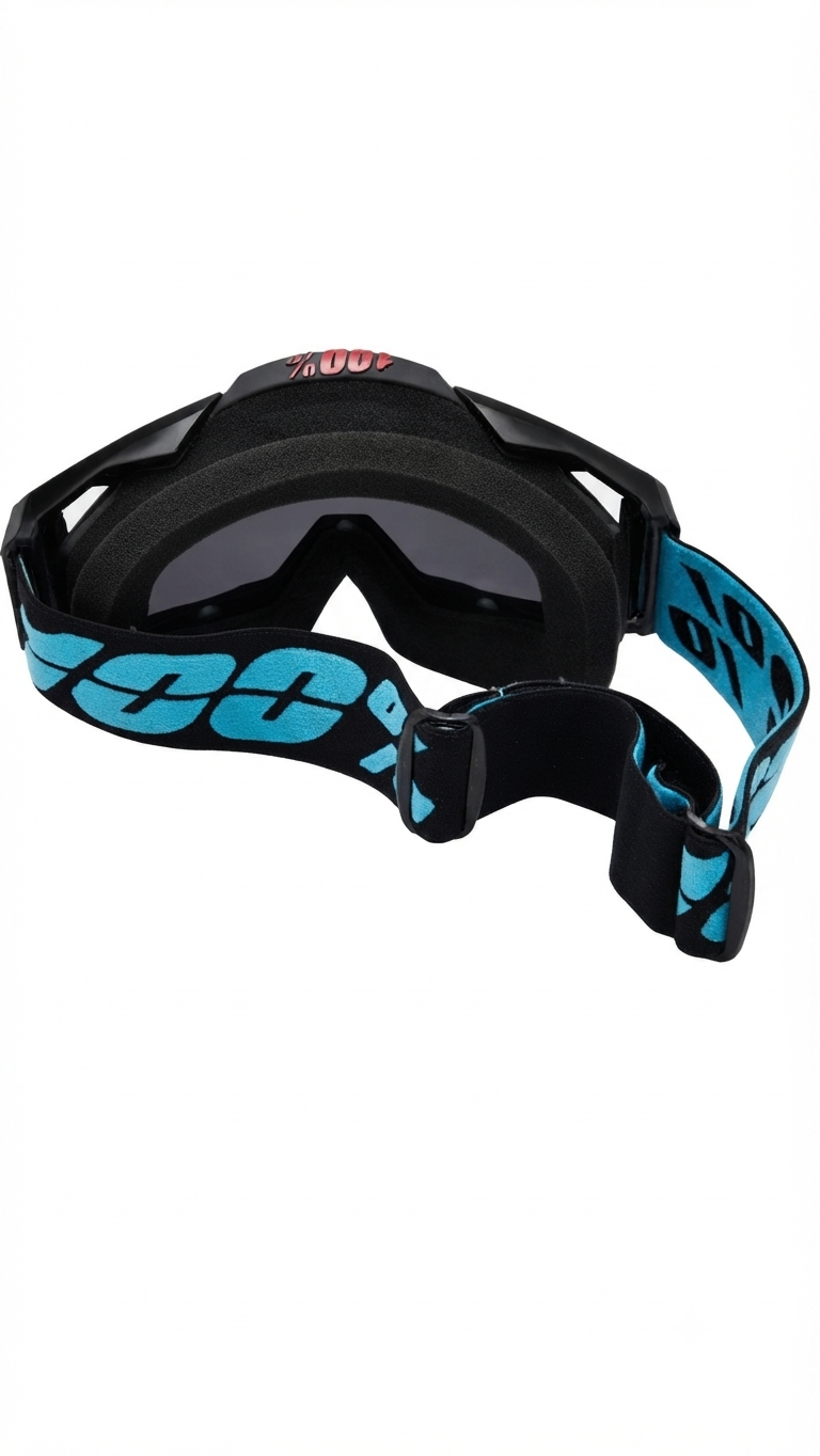 100% Motocross Goggles Black & Blue with Dark Lens and Box