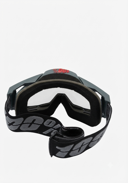 100% Grey Motocross & MTB Goggles with Mirrored Lens and Box