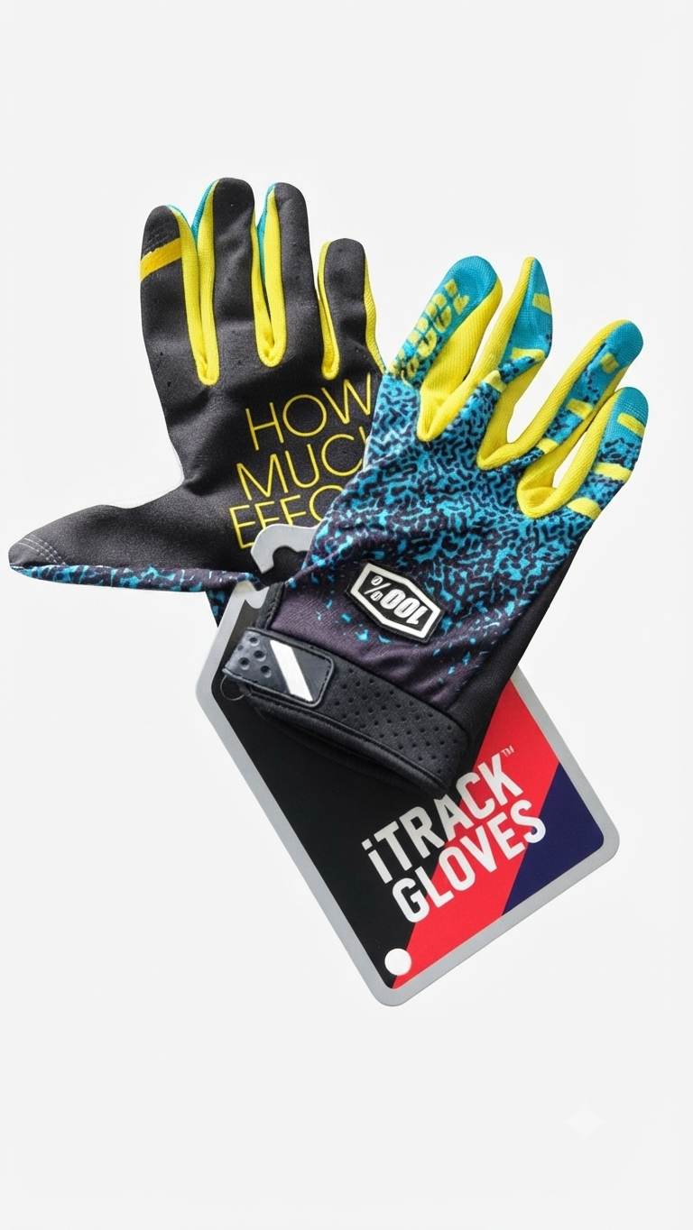 100% ITrack Motocross & Cycling Gloves – Red/Black/White | Clarino Palm, Touchscreen