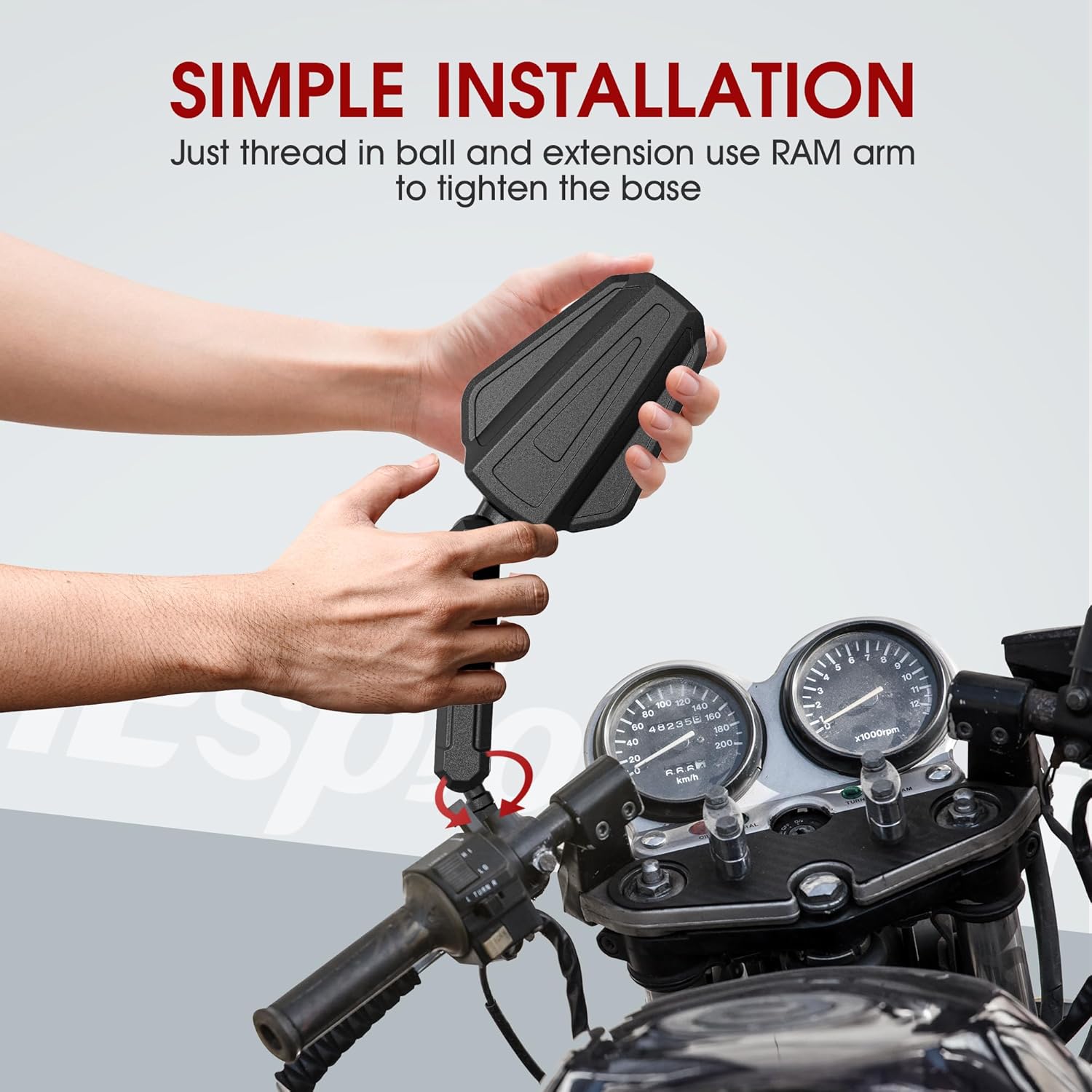 Double adventure 2.0 (360 degree rotation) take Side Mirror (universal) compatible for all motorcycles