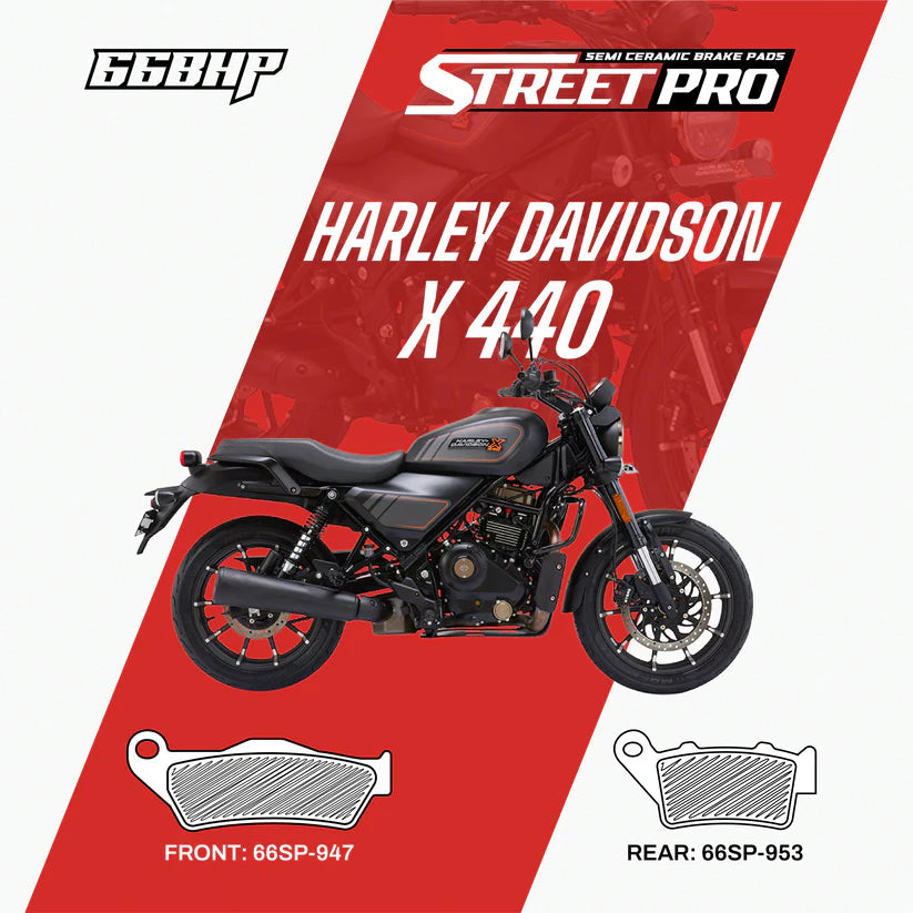 66BHP Street Pro Semi Ceramic Brake Pads for Harley Davidson 440X