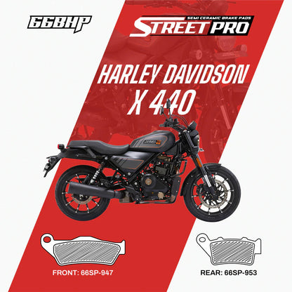66BHP Street Pro Semi Ceramic Brake Pads for Harley Davidson 440X
