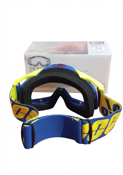100% Motocross & Mountain Biking Goggles | Neon Clear Lens | Off-Road MX Goggles | With Box