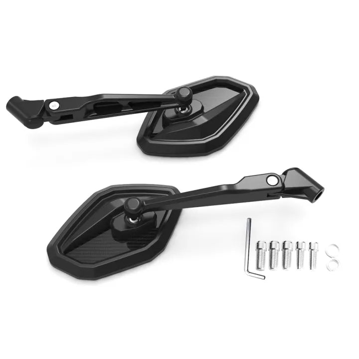 Universal Spectre Motorcycle Side Mirror – Premium Carbon Black | Yoke Fit (M8/M10)