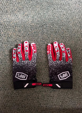 100% ITrack Motocross/Cycling Gloves Red Black White
