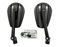 Universal Mirror Carbon Finish Oval Face Naked Bikes Yoke Fitting