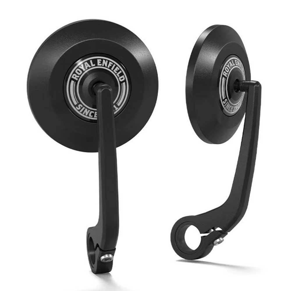 Handle Bar End Side Mirror ( New Edition ) For Royal Enfiled Guerrilla 450 & Continental GT 650, Interceptor 650, Bear 650, Classic 650, Super Meteor 650,Classic 350, Hunter 350, Meteor 350, Goan Classic 350 Round Mirrors