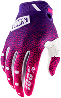 100% ITrack Motocross/Cycling Gloves Pink Purple White