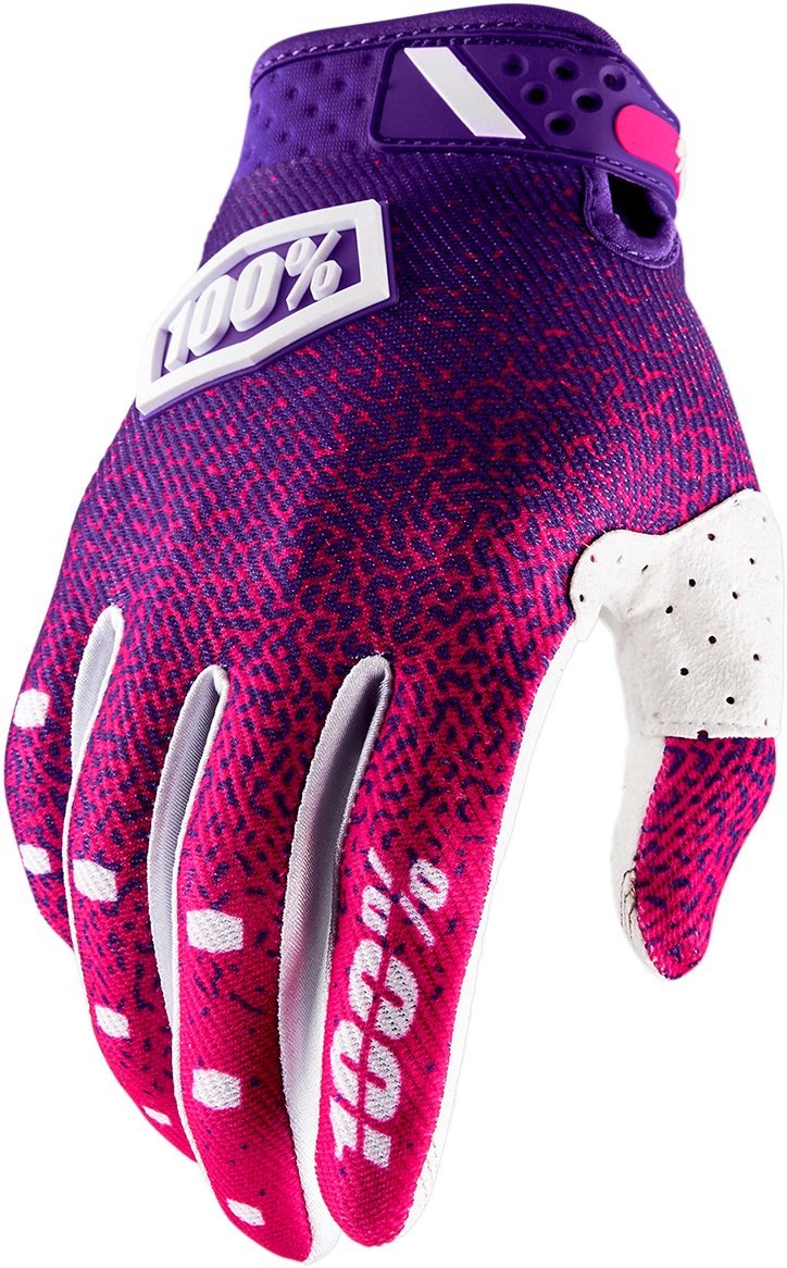100% ITrack Motocross/Cycling Gloves Pink Purple White