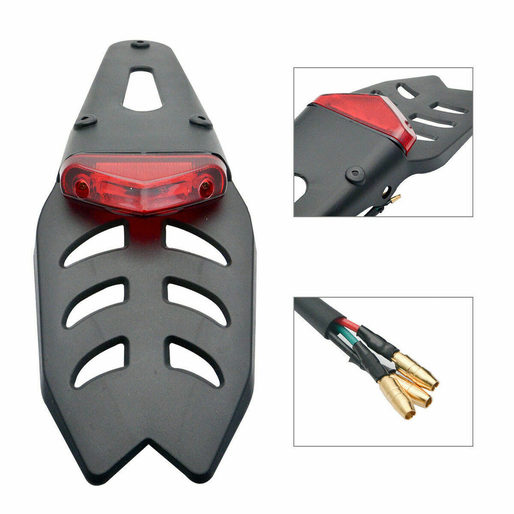 Motorcycle Off-road Dirt Bike LED Rear Fender Brake Stop Tail Light For Custom