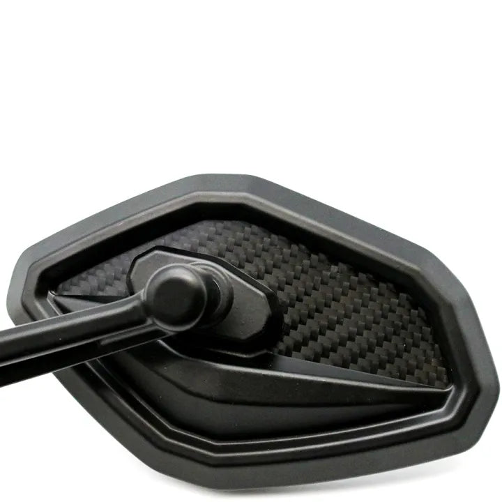 Universal Spectre Motorcycle Side Mirror – Premium Carbon Black | Yoke Fit (M8/M10)