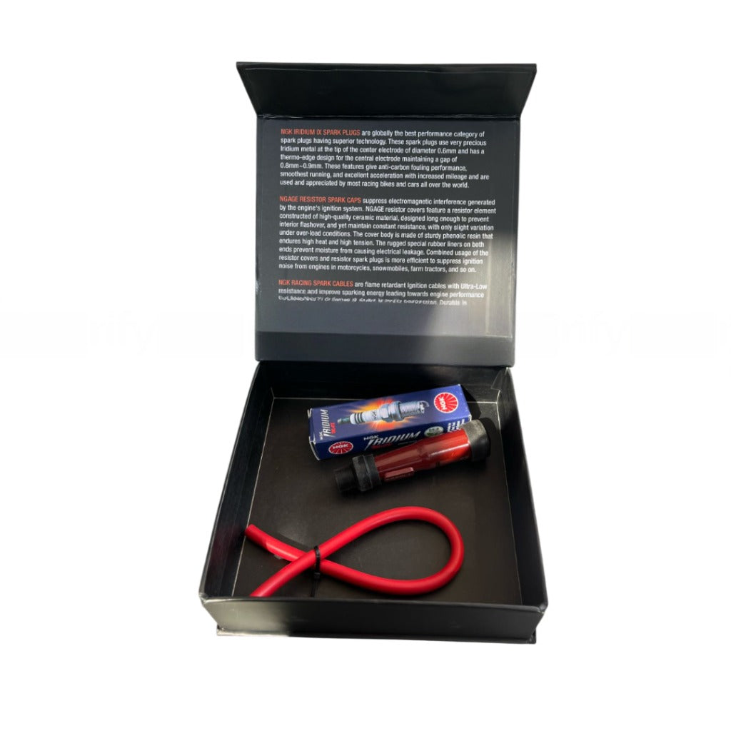 Royal Enfield Meteor 350 / Classic 350 / Hunter 350 NGK Iridium IX Spark Plug + Cable Kit + Resistor Cap