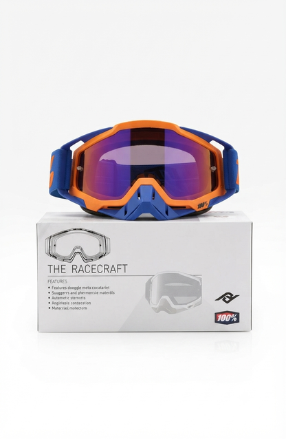 100% Motocross Goggles | Orange Blue Tinted Lens | With Box | MX Off-Road