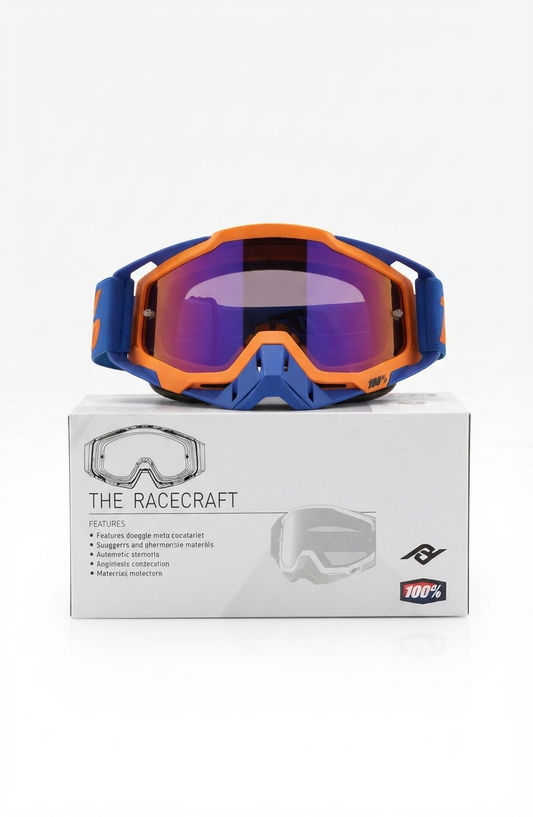 100% Motocross Goggles | Orange Blue Tinted Lens | With Box | MX Off-Road