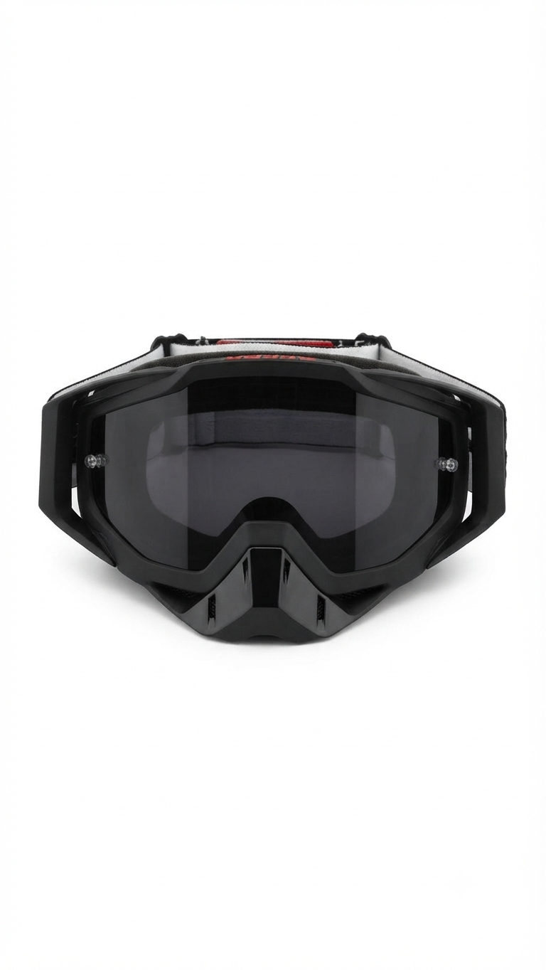 100% Black Motocross Goggles with Dark Lens – Off-Road MX
