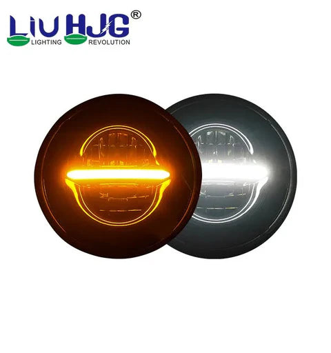 HJG LIU Minus 7" LED Headlight 110W – Without Ring | Royal Enfield, Mahindra Thar, Harley Davidson
