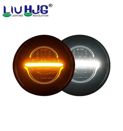 HJG LIU Minus 7" LED Headlight 110W – Without Ring | Royal Enfield, Mahindra Thar, Harley Davidson